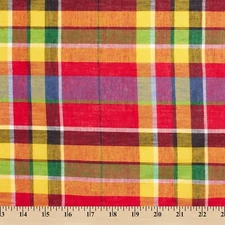 Madras Plaid Fabric (Style 41216) 100% Cotton 44/45" Wide Sold By The Yard