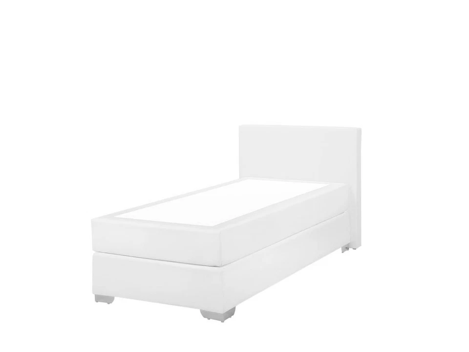 Leder Boxspring Bett 90x200 mit Matratze Gelschaum Topper Auflage Boxspringbett - Bild 2 von 4