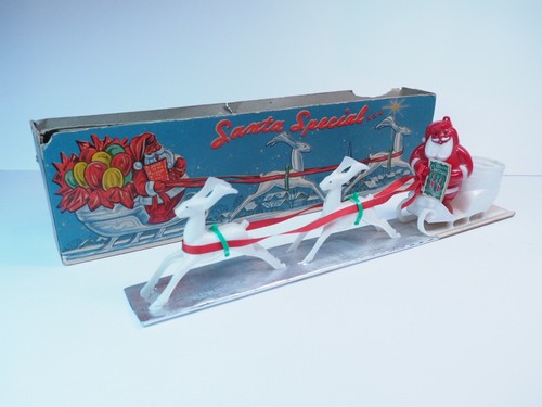 Vintage E. Rosen Santa in Sleigh Plastic Candy Container 1950s with Hymnal - 第 1/8 張圖片
