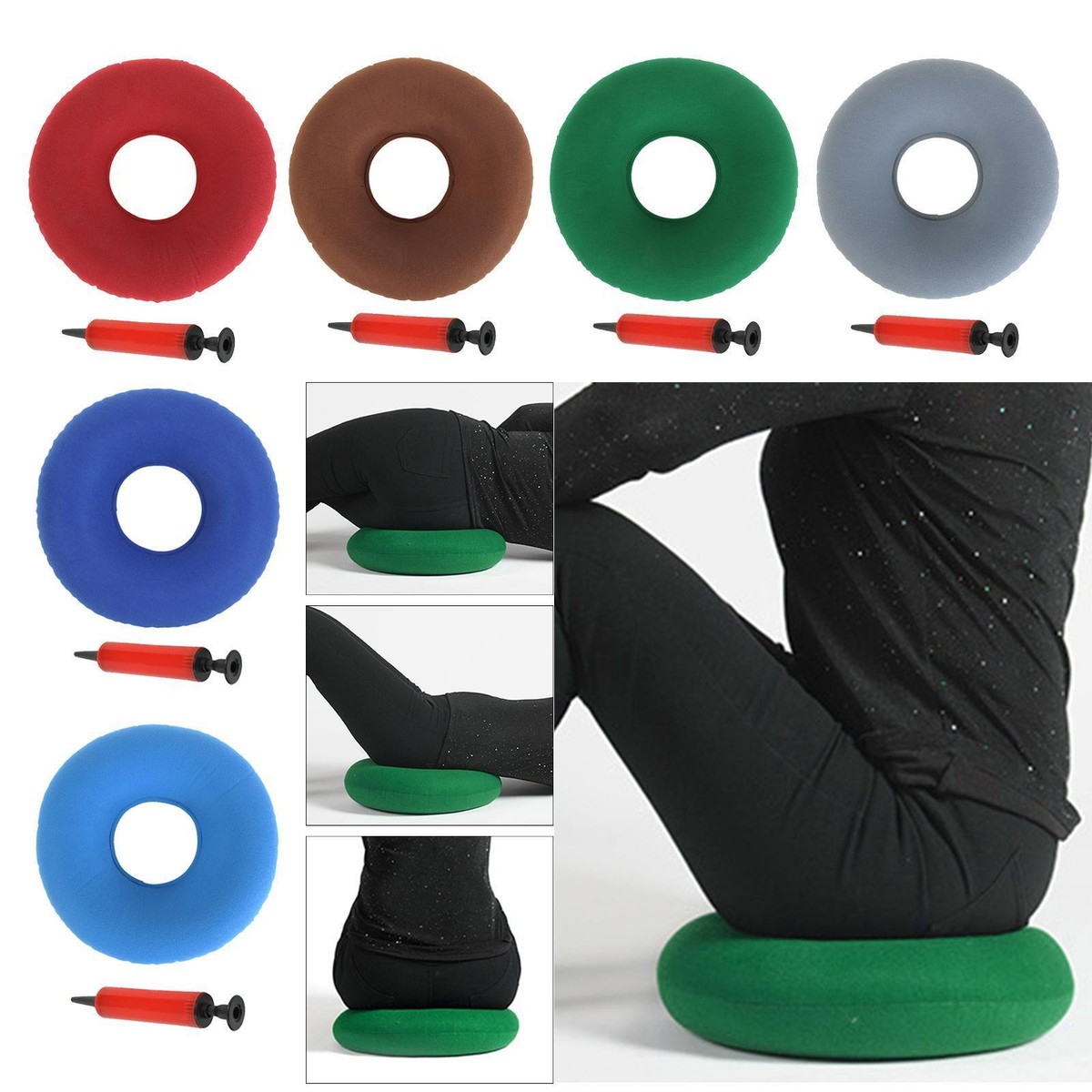 Inflatable Donut Cushion Bed Sores Seat Pad for Sores Tailbone Pain Relief
