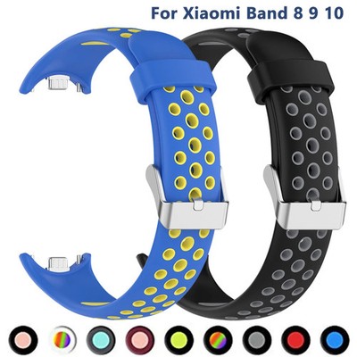 Breathable Wrist Band for Xiaomi Band 10 9 8 Sport Silicone Strap Miband 8 NFC