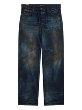 Mastercraft Union Showa Relaxed Denim - Made in Jp - Sabi Exch Mid Fade - 38in