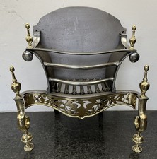 Original Antique Cast Iron Georgian Open Fire Dog Grate Basket Fireplace AF359