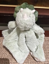 KellyToy Baby Plush Green Dinosaur Triceratops Lovey Blanket Rattle Toy 14  NWOT