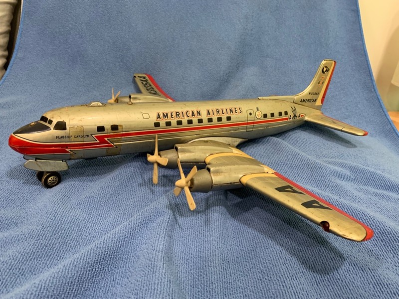 Vintage 1960s American Airlines Toy DC7 Flagship Carolyn LineMar Toys Japan
