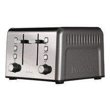 ProCook Electricals 4 Slice Toaster 1800W 7 Browning Settings - Gun Metal 8496