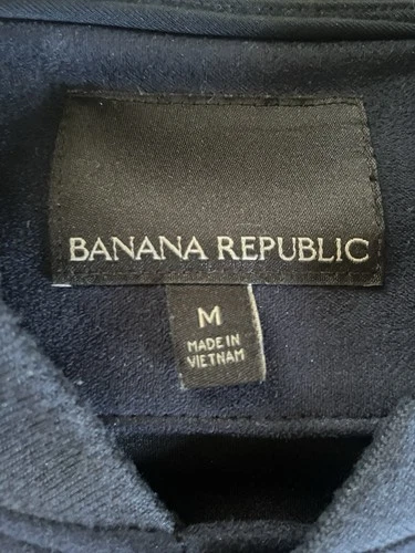 Banana Republic Men’s Full Zip Colorblock vegan suede bomber M image 4