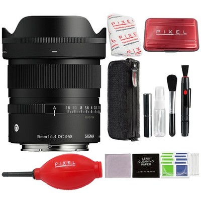 Sigma 15mm f/1.4 DC Contemporary Lens for Sony E w/ Advanced Accessory Bundle