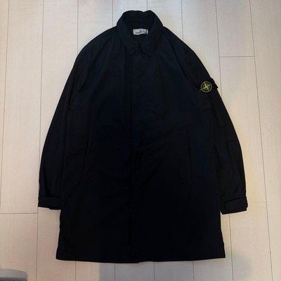Used 2024 Stone Island Stand Collar Coat Size L Black Length 93cm