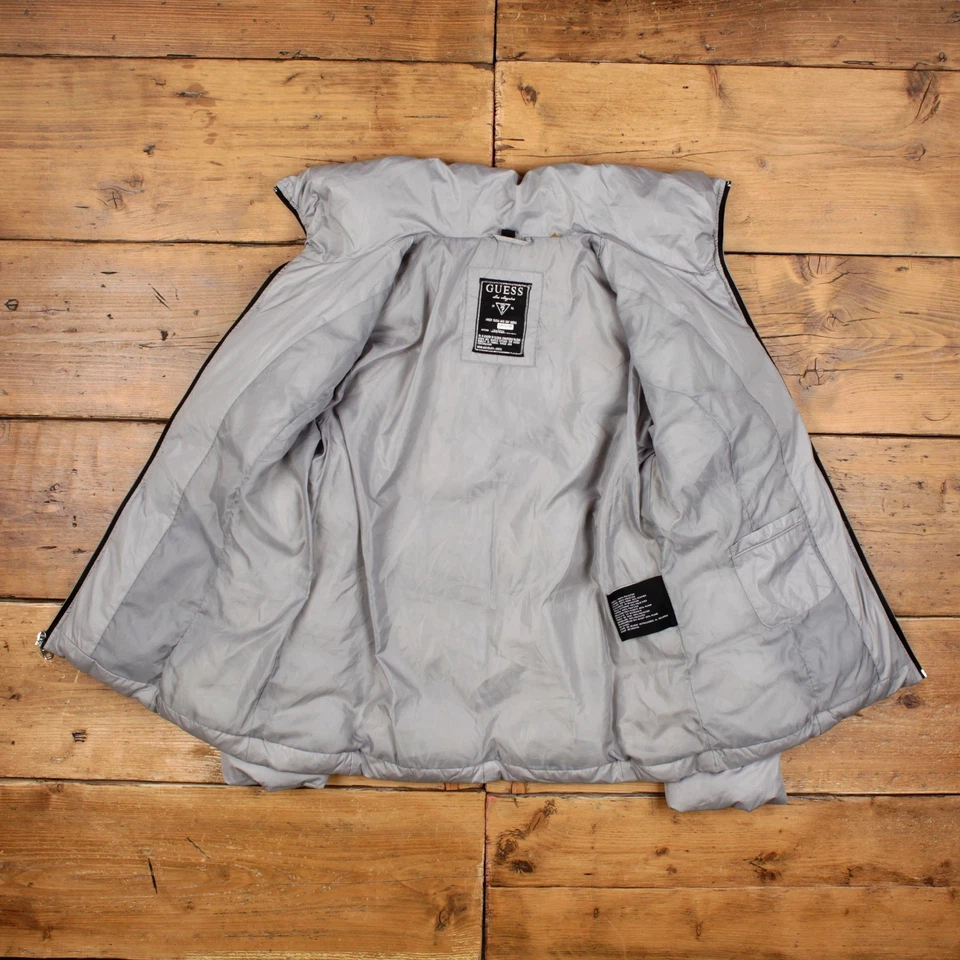 Chaqueta Guess Puffer L Mujer 00s Gris Aislante Invierno Relleno Cálido - Imagen 4 de 4