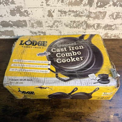 #ad NEW Lodge Cast Iron 3.2 Quart 10.25 Inch Seasoned Cast Iron Combo Cooker $45.00