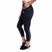 Kirkland Signature Women  s Small Black Reflective Crop Active Tights NWT MEDIUM