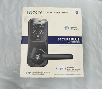 Lockly Secure Plus Latch Bluetooth Smart Lock Handle Matte Black Excellent Cond!