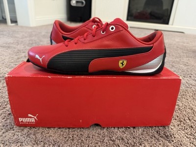 PUMA Drift Cat 4 SF Ferrari Men's Low Top Leather Lace-Up Sneakers Red/Black