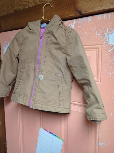 Carhartt CP9501-230 Quick Duck Insulated Quilt Lined Girls Hooded Jacket XXS 4/5 - Picture 5 of 9
