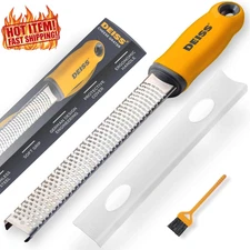 PRO Citrus Zester & Cheese Grater — Parmesan Cheese Lemon, Ginger, Garlic, Nutme