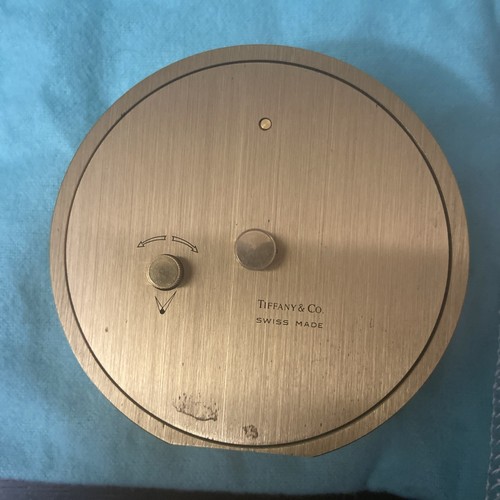 Vintage Tiffany Satin Metal Quartz Swivel Travel Alarm Clock in Original Box - Picture 5 of 7