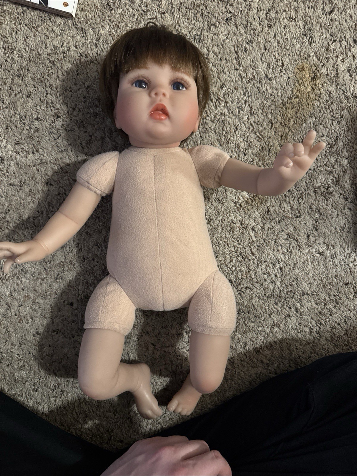 Kaydora Reborn Baby Doll Baby Lifelike Reborn Doll Boy Brown Hair Blue Eyes 17&rdquo;