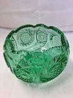 FENTON GLASS AQUAMARINE AZTEC PATTERN ROSE BOWL