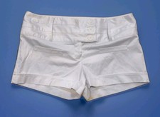 Vintage Y2K White Shorts Micro Mini Sz 7 Charlotte Russe Preppy Academia Silky