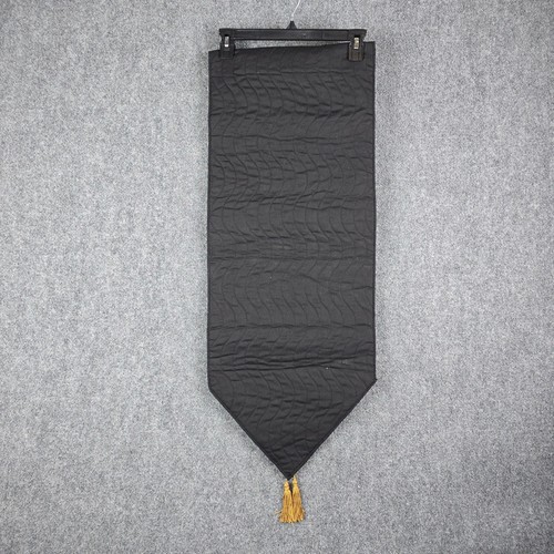 Black Velvet Table Runner Gold Glitter Swirl Dot Pattern Tassels Elegant Decor - Picture 5 of 5