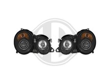 SCHEINWERFERSATZ Für Mercedes W208 ANGEL EYES KLARGLAS SCHWARZ 1997-2002