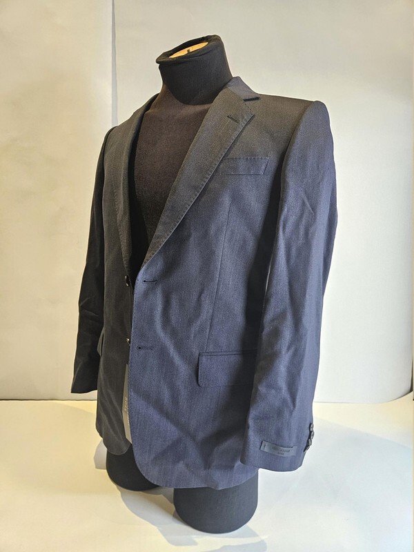 HUGO BOSS BECKHAM 50549196 TWO-PIECE SUIT VIRGIN WOOL SILK LINEN 42R DARK BLUE image 5