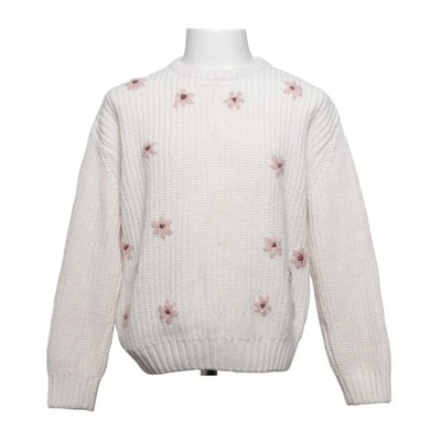 Mango, Strickpullover, Größe: 128, Beige, Acryl/Baumwolle, Blumen #8Od