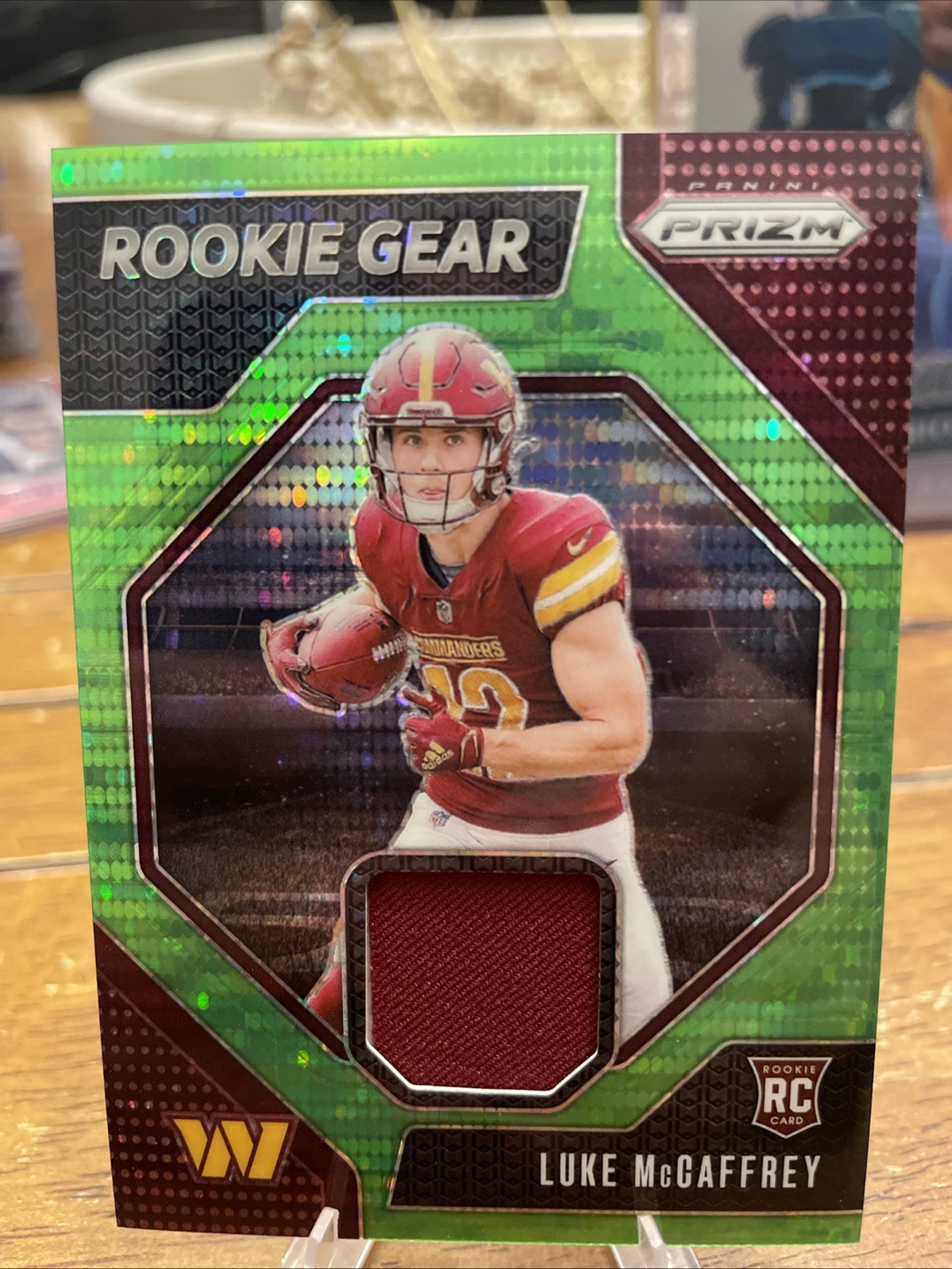 2024 Prizm Luke Mccaffrey Rookie Gear Neon Green