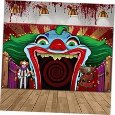 Halloween Clown Decorations Scary Carnival Backdrop Halloween Banner Creepy