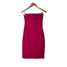 New Y2K Express Hot Pink Ribbon Strapless Dress 3 Preppy