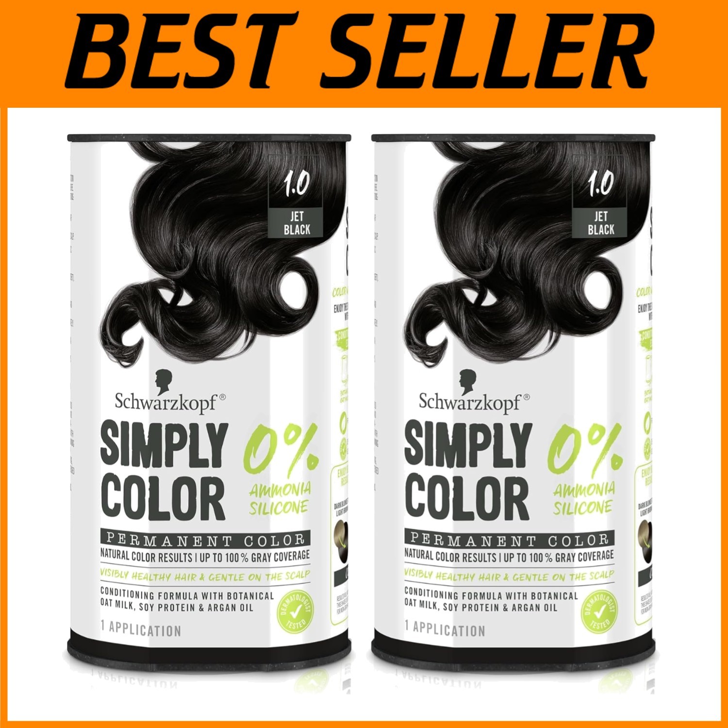 1.0 Jet Black Hair Dye X2