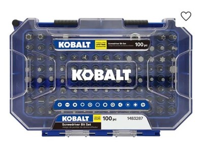 New, Sealed Kobalt 100 Piece Screwdriver Bit Set In Case, #1483287