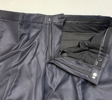 New Gucci Men Navy Micro Design Wool Silk Formal Dress Pants IT 48, 221535 4240 - Image 3 of 4