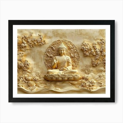 3D Hindu alter religiöser Buddha ein gerahmtes Wandbild Poster Leinwanddruck Bild