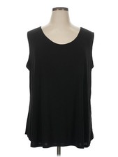 Walmart Women Black Sleeveless T-Shirt 16