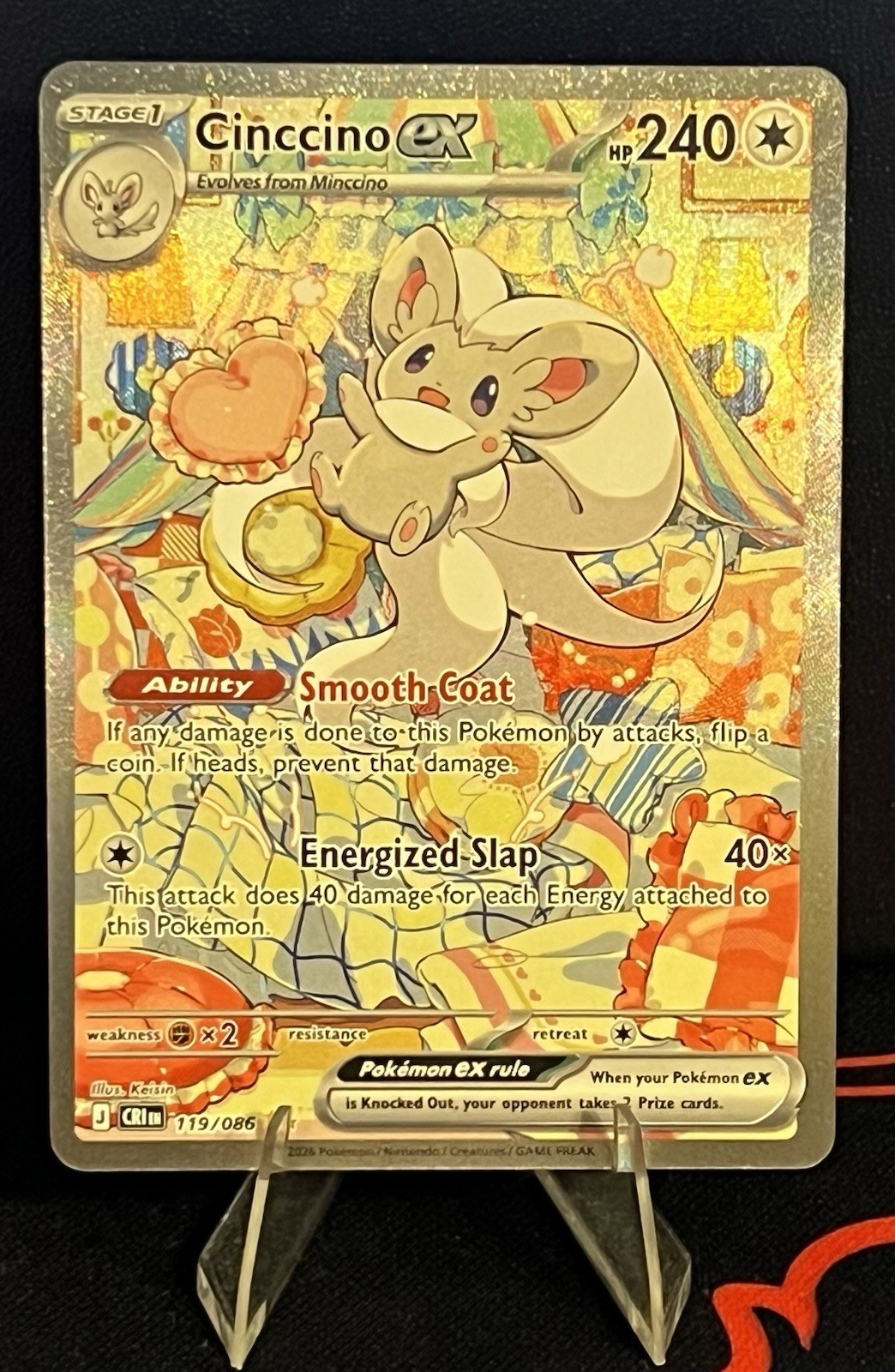 Cinccino ex 119/086 Me04: Chaos Rising Holo