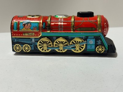VINTAGE WIND UP TIN TOY, OVERLAND EXPRESS  - YONE TOYS, JAPAN TRAIN ENGINE