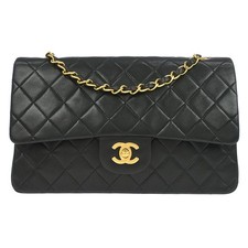 Chanel Black Lambskin Medium Classic Double Flap Shoulder Bag 155927