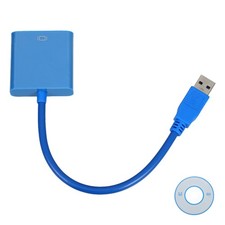 Reusable USB 3 0 to Vga Adapter for Monitor Blue No External Power Needed