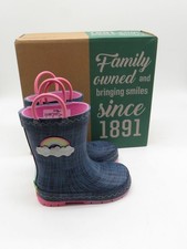Western Chief Kids Waterproof Jean Patch Rain Boots Size 6 Blue NEW