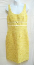 CMV CARMEN MARC VALVO Womens Yellow White Polka Dot  Mod Retro Pin Up Dress 8 M