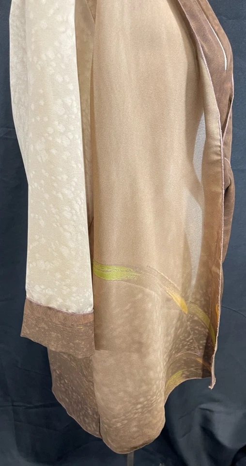 Traje de poliéster Dinah Lee Georgette pintado a mano 2 piezas talla única chaqueta 1X pantalones Foto 4 de 4