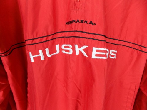 Vintage Nebraska University Windbreak Jacket Mens Size 2XL Red Oak Red Black - Picture 3 of 9