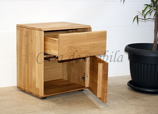 Nachtkommode Oker 51X58X40Cm Holz Wildeiche Massiv Natur GeöLt Nachtschrank-image
