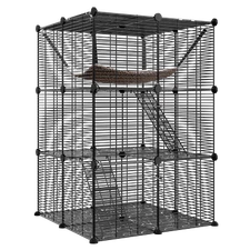 3-Tier Cat Cage Cat Kitten Enclosures Wire Pet Kennel Playpen Indoor w/ Hammock