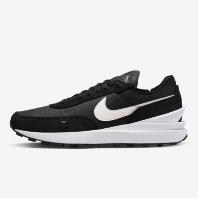 Nike Waffle One Leather Shoes 'Black / White' (DX9428-001