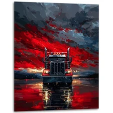 Semi Truck Wall Art Decor Trucking Office Trucker Poster 11x14 Inches Unframed