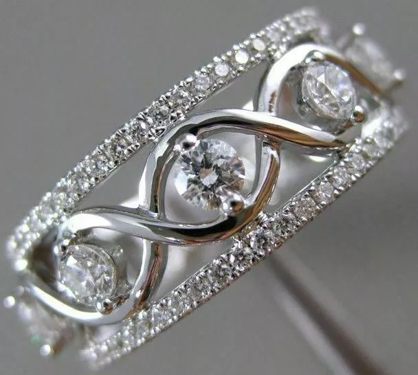 ESTATE WIDE .68CT 18KT WHITE GOLD 3D 5 STONE INFINITY ETOILE