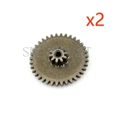 2pcs 2mm Bore 10T-0.5M 36T-0.5 Module Metal Double Gear Wheel Reduction Gear